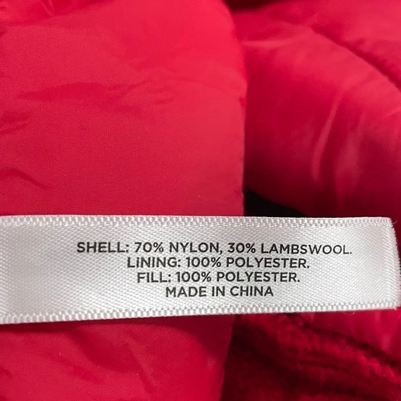 TALBOTS Red Wool Blend Scarf Wrap Cable Knit lamb’s wool blend - Picture 5 of 8